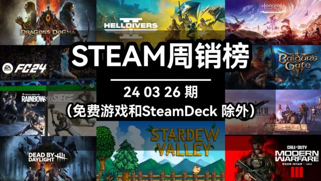  steam周销榜:240326期