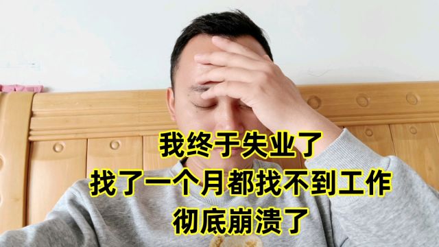 我终于失业了!找了一个月都找不到合适的工作!彻底崩溃了