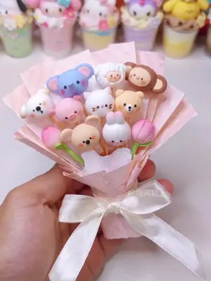 超轻粘土 #手工diy #手工 #我的手工日常 #粘土迷你花束
