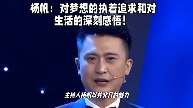 杨帆:对梦想的执着追求和对生活的深刻感悟!