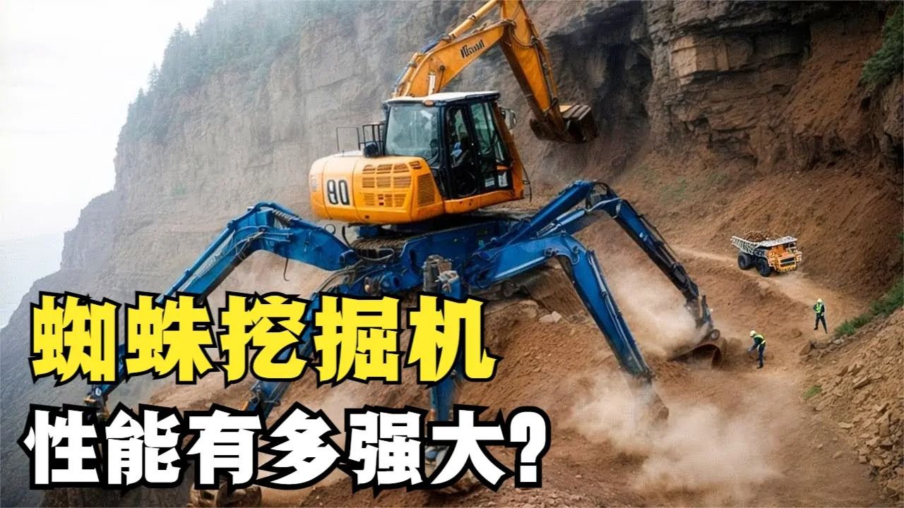 全地形作业的蜘蛛挖掘机,能在悬崖峭壁上行驶,是怎么做到的?