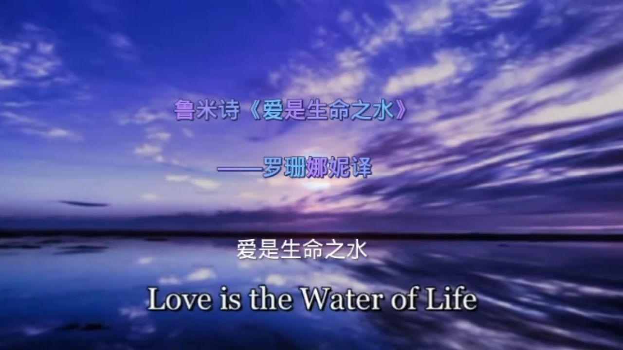 【原创翻译】英译汉鲁米诗:爱是