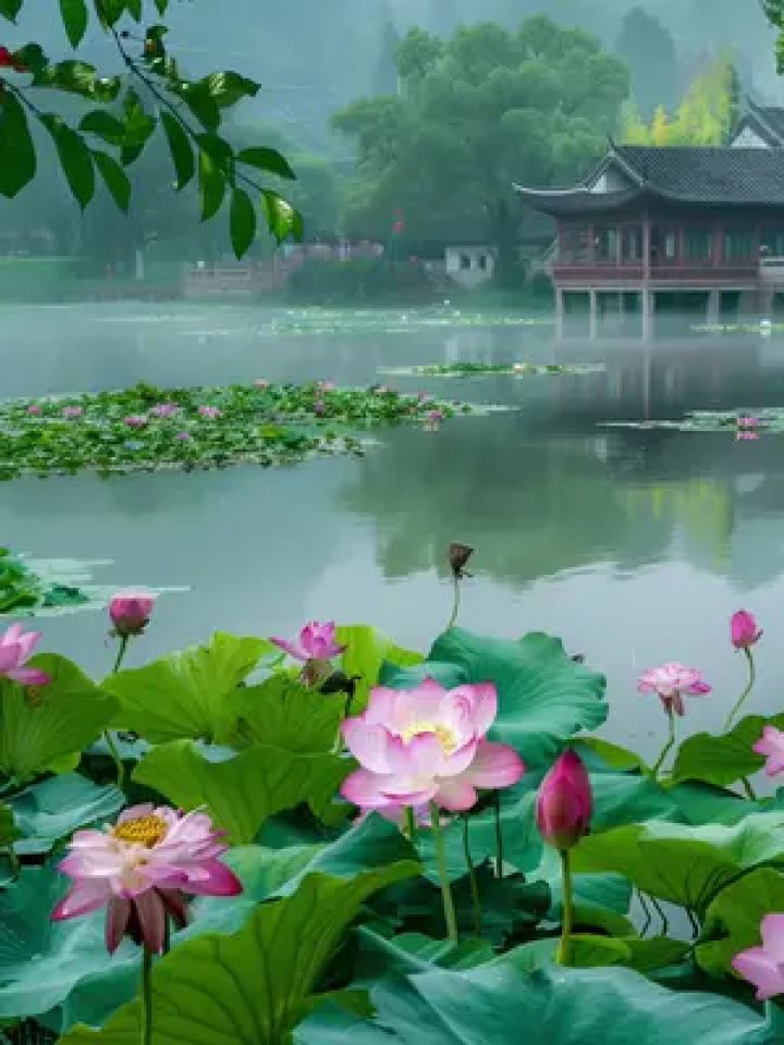 前小塘种荷花 老来只愿此间过 朝等日出暮送霞 #一念清心莲 #荷塘美景