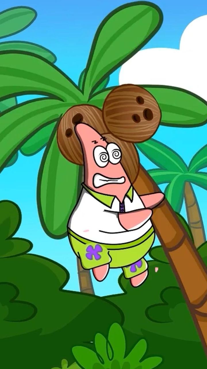 爆笑瞬间!海绵宝宝把派大星送上椰子树