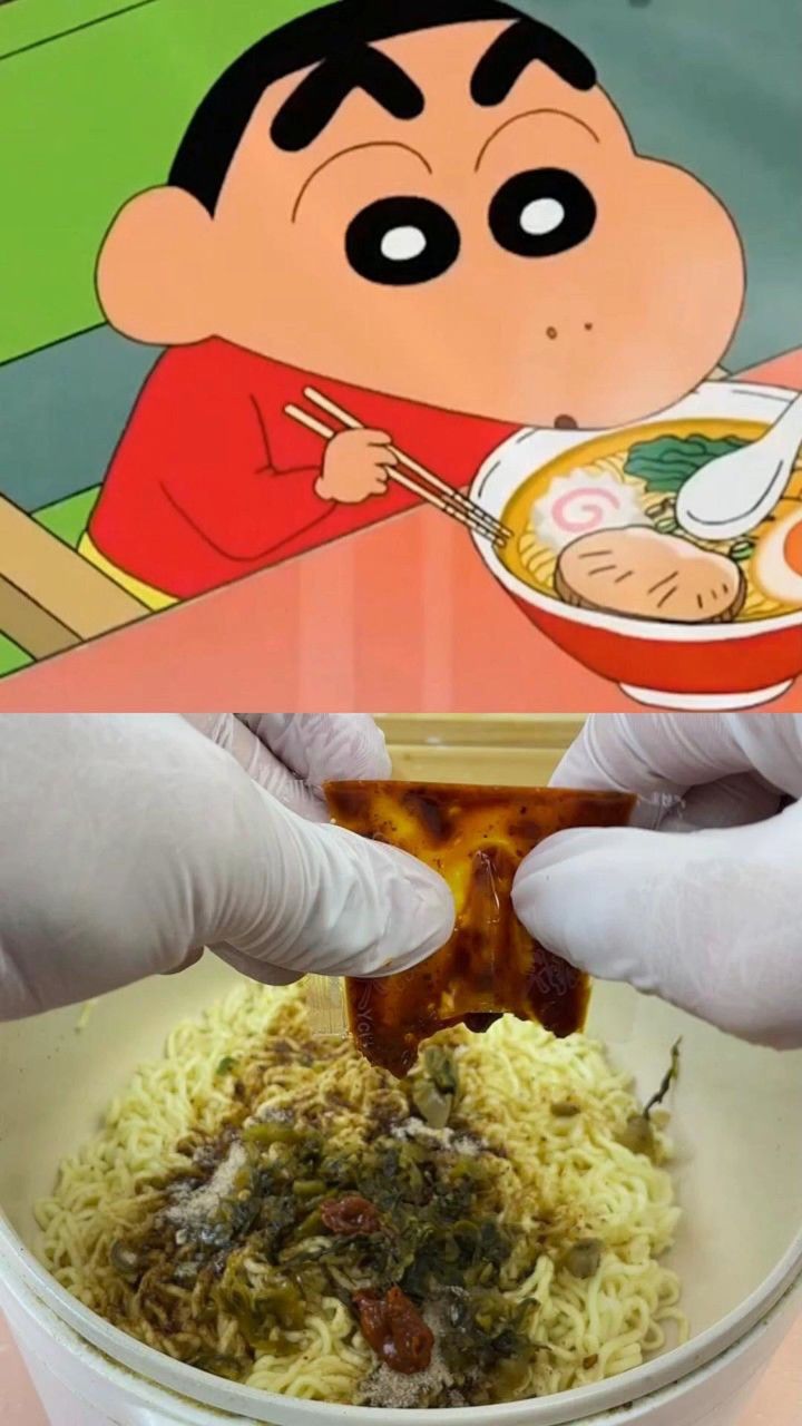 跟着蜡笔小新一起来做泡面吧!还是酱油拉面好吃