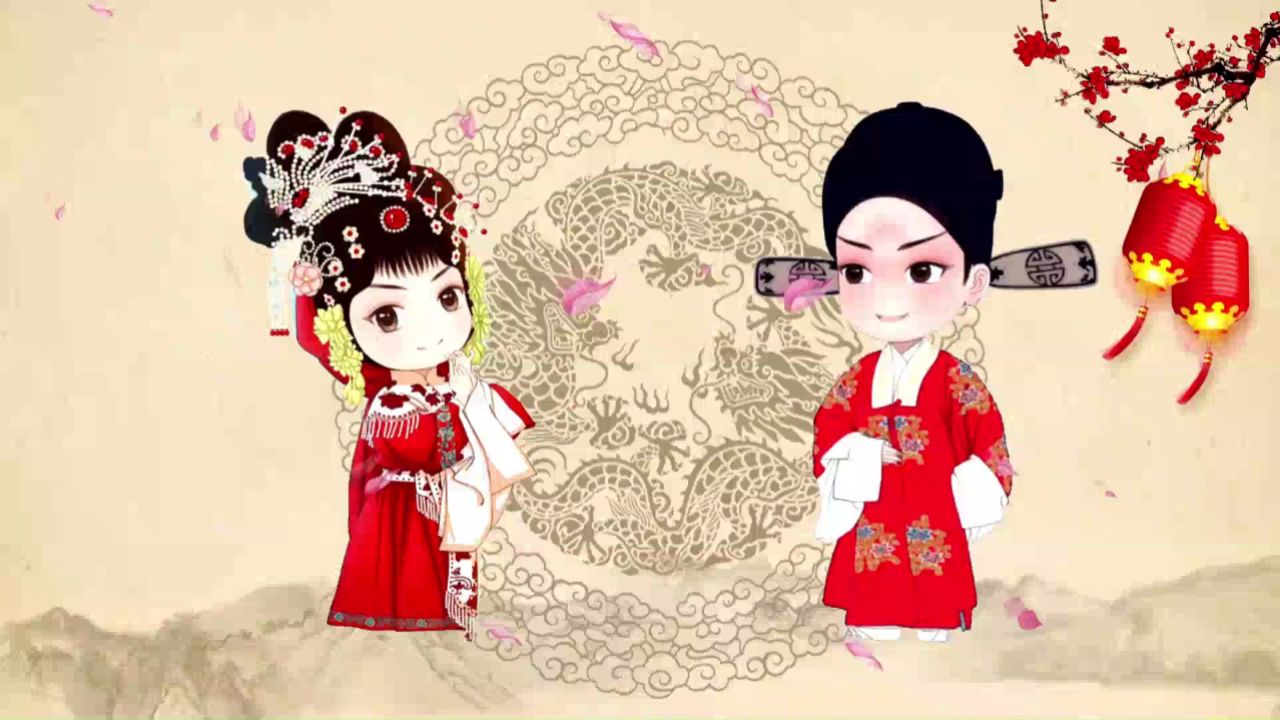 b872-女驸马戏曲演唱表演节目动态led大屏幕背景视频高清素材