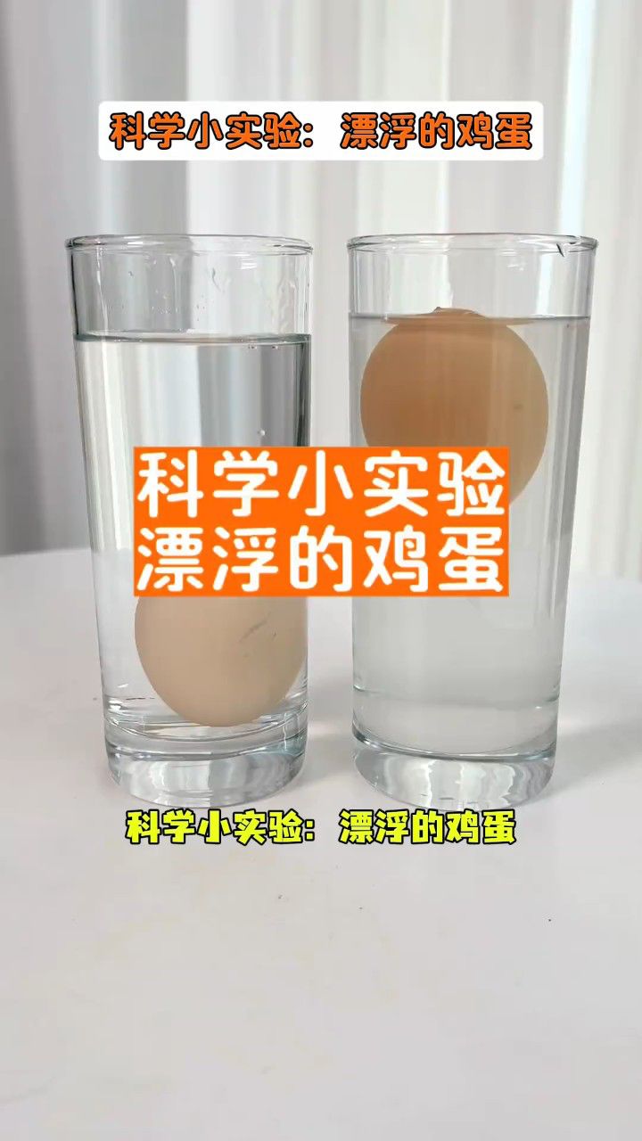 科学小实验:两个鸡蛋放水里,一沉一浮,这是什么原理呢?