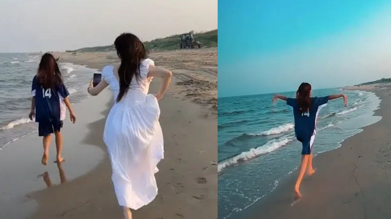 李小璐海边图片