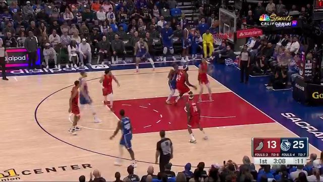 NBA常规赛：开拓者vs国王第1节英文原声回放