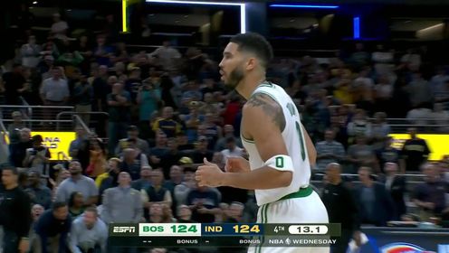 《NBA全场集锦》最后时刻拯救球队 塔图姆撤步关键三分命中将比赛带入加时