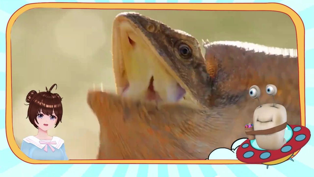 褶边颈蜥,虚张声势的逃跑专家_11_高光片段