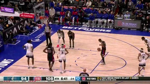 《NBA全场集锦》【回放】森林狼vs活塞第4节英文原声回放