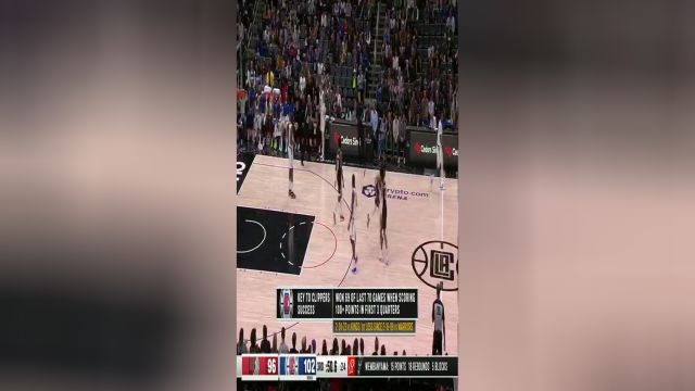 NBA常规赛：开拓者vs快船第3节英文原声回放