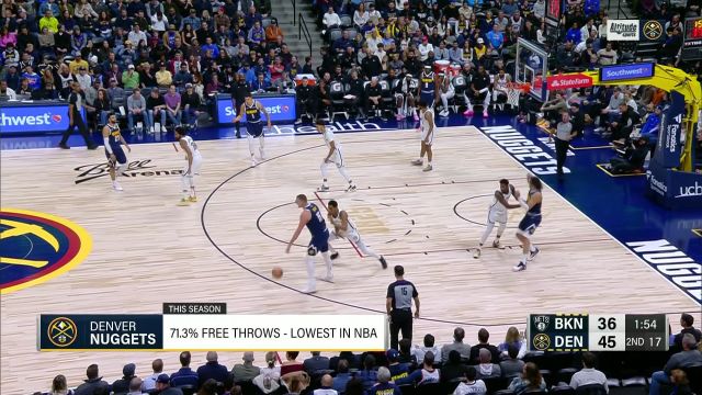 球场大视野！约基奇洞悉全局找到队友 戈登篮下笑纳大礼2+1打成