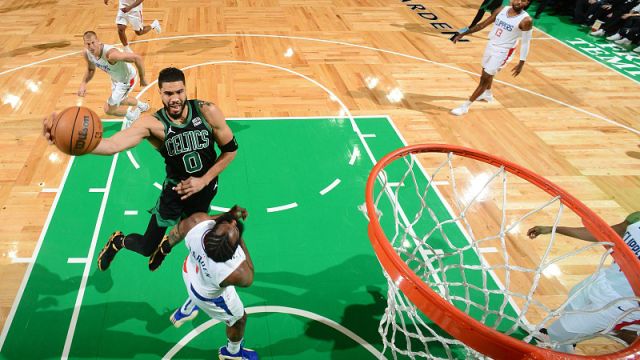 塔图姆vs快船集锦 全场21+11能里能外表现可圈可点无奈独木难支