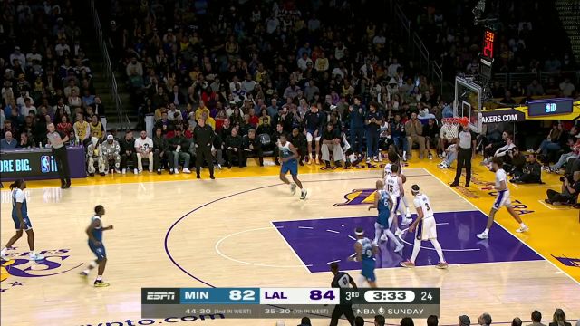 爱德华兹vs湖人集锦 全场25+7+7对轰詹眉组合难救主