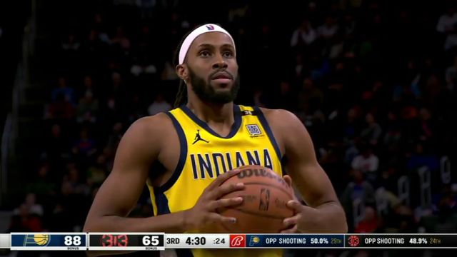 NBA常规赛：步行者vs活塞第3节英文原声回放