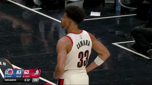 NBA常规赛：快船vs开拓者第3节英文原声回放