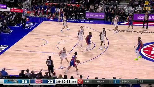 《NBA全场集锦》NBA常规赛：魔术vs活塞第2节英文原声回放