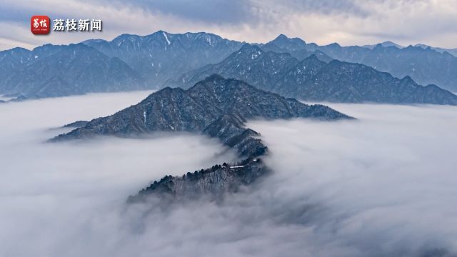 云腾雾绕!秦岭雪后云海壮美似水墨画