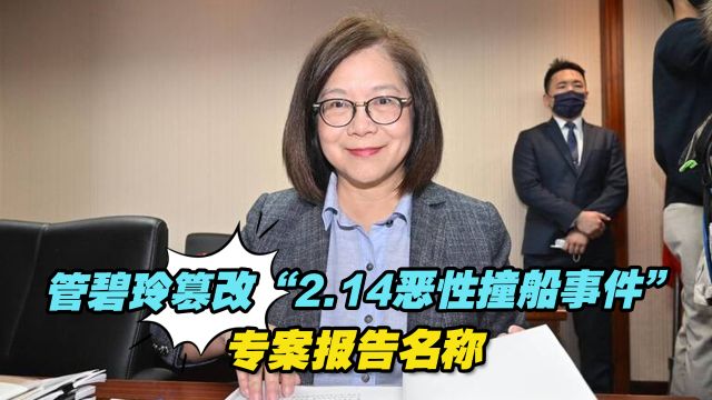 管碧玲篡改“2.14恶性撞船事件”专案报告名称,蓝营民代炮轰