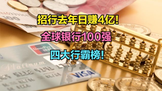 招商银行去年日赚4亿!2024全球银行市值100强,中国有哪些上榜?