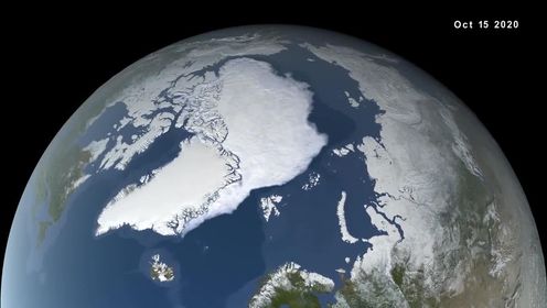 1分钟，快速浏览，这是北冰洋在2021年海冰覆盖的最大值