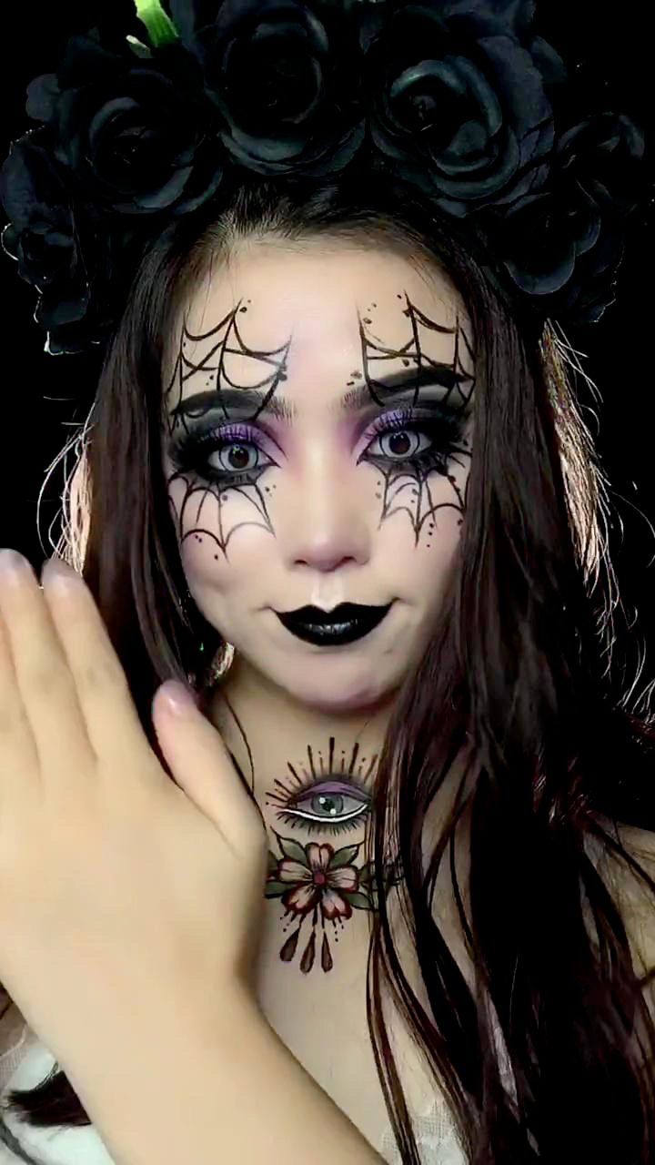 多彩荧光骷髅妆,我终于复活了,好久没画创意了