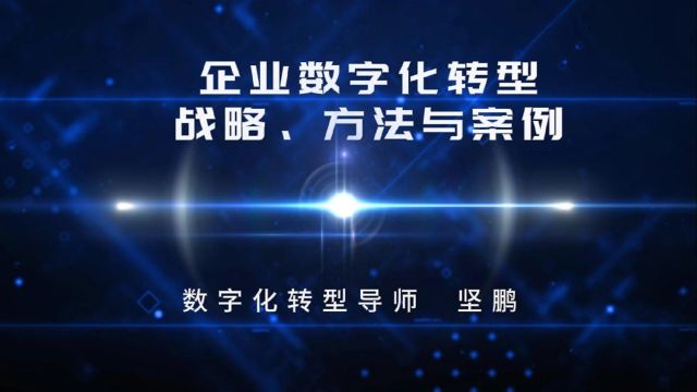 坚鹏湖南工信厅企业数字化转型战略、方法与案例培训视频(1)