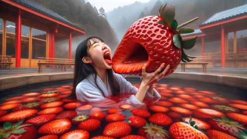 AI在水上乐园吃草莓