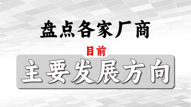 盘点各家厂商的主要发展方向