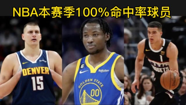 NBA本赛季投篮命中率100%球员