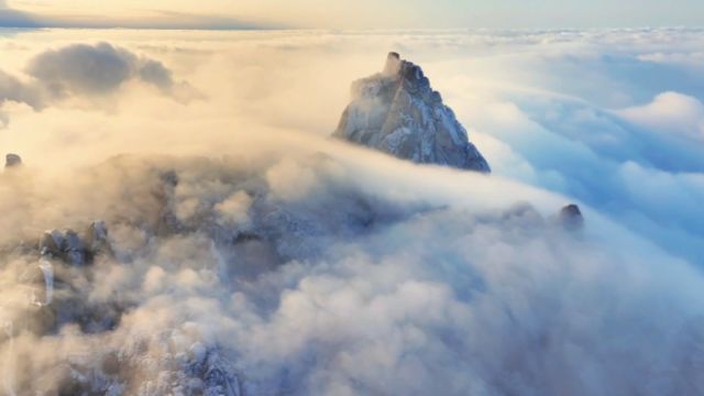 安徽天柱山雪景如画 带你领略仙境之美