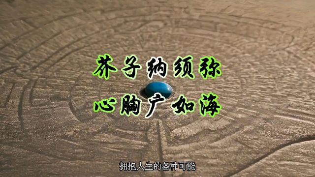 芥子纳须弥,心胸广如海#励志正能量 #人生最好的作品就是自己