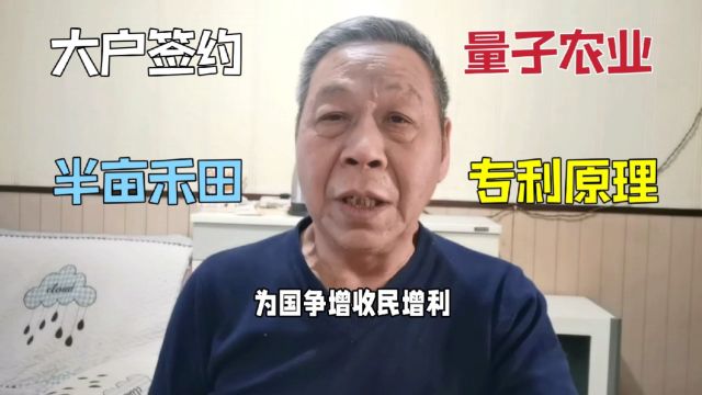 78.量子农业专利工作原理,种粮专家种子大户参会,签约半亩禾田