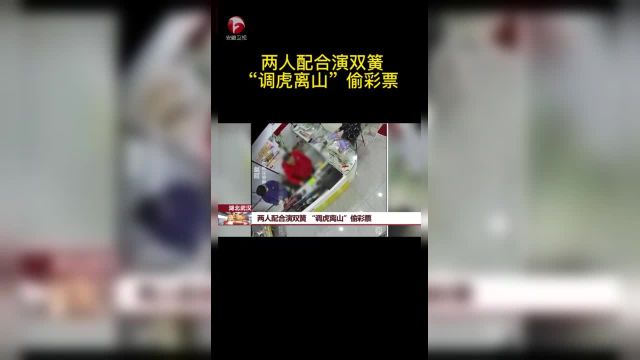 【两人配合演双簧 “调虎离山”】最近湖北武汉两名男子迷上了