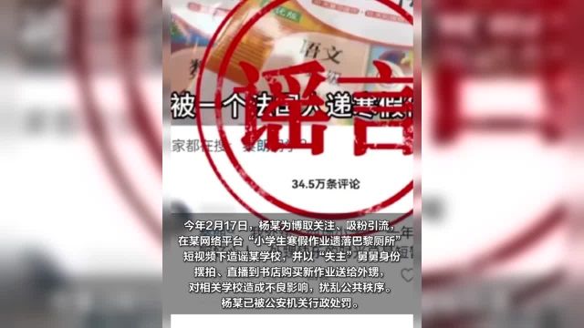 【 】4月7日,江苏省公安厅公布2024年以来查处的10起网络谣言典型案例,其中涉及南通杨某编造“外甥在巴黎