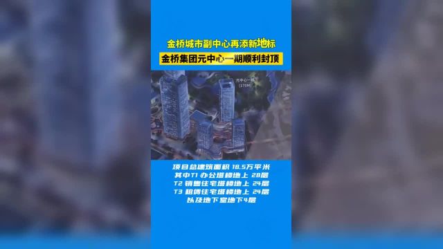 金桥集团元中心一期顺利封顶,项目建设进入最后冲刺阶段【编辑:倪晓峰 王尧】【记者:李建华】