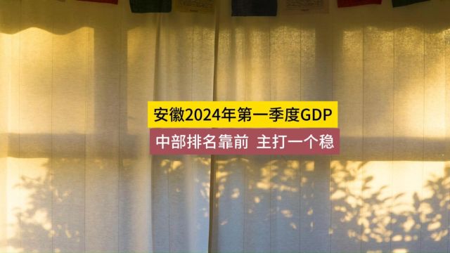 2024年第一季度,安徽数据很稳