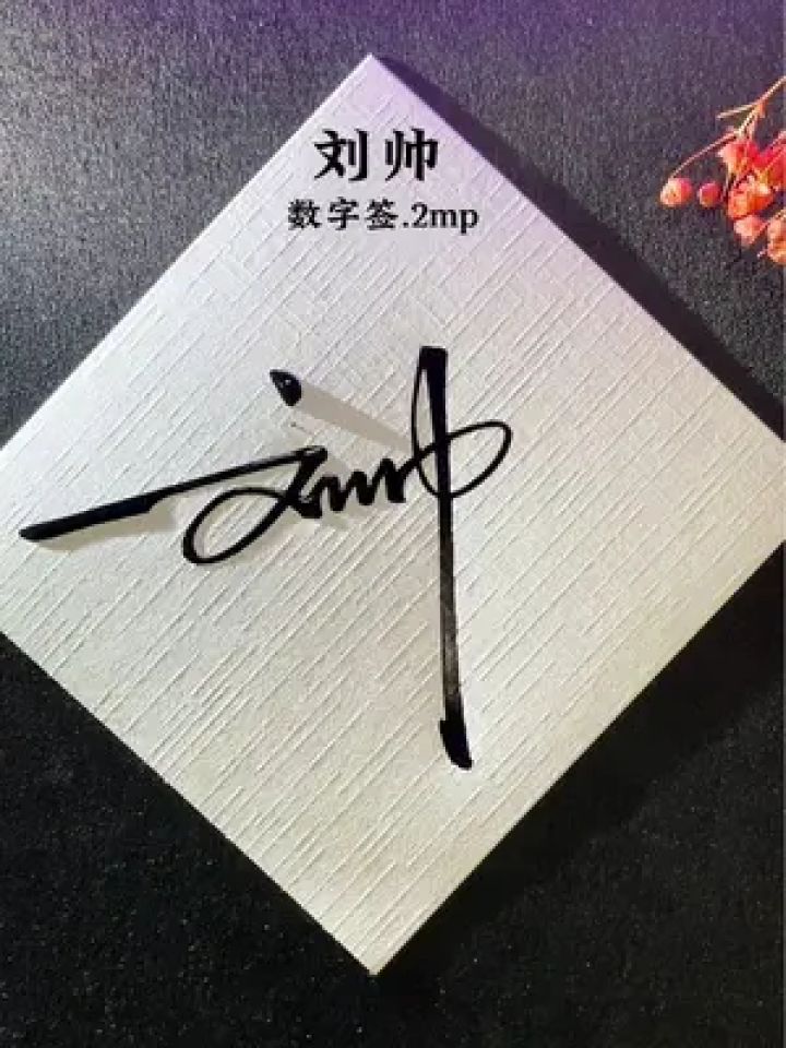 这签名太帅了,一笔带过 刘帅,数字签.
