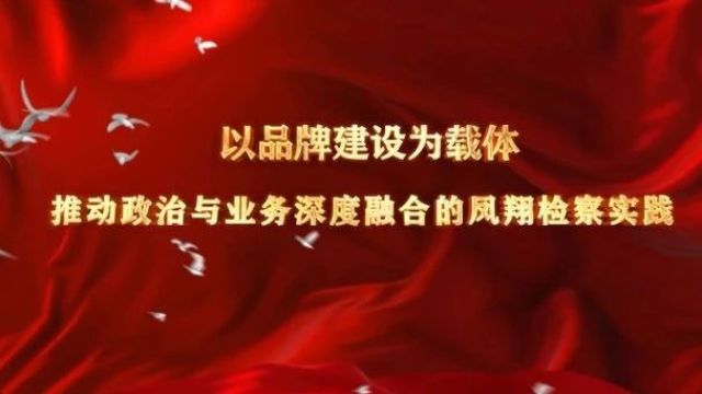 以品牌建设为载体 推动政治与业务深度融合的凤翔检察实践