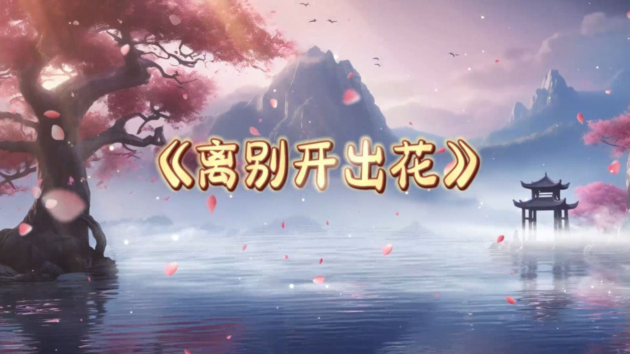 b831-离别开出花歌曲mv学生演出表演节目动态led大屏幕背景视频素材