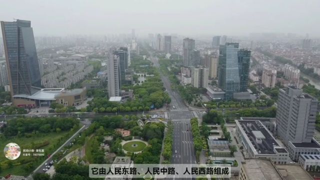 港城大道与人民路交叉口,早晨航拍,传说中的地铁10号线要经过#无人机航拍#地标建筑#爱上一座城#张家港#人民路