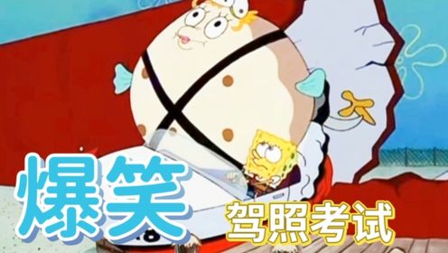 搞笑配音:海绵宝宝就考个驾照,为啥教练不想教他?