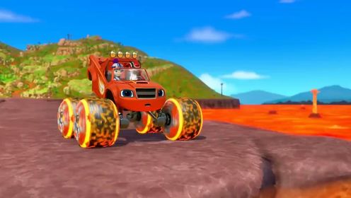 旋风战车队儿童工程车动画片，超级烈焰雷诺小汽车！#儿童动画