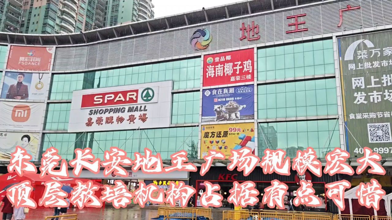 东莞长安地王广场,地理位置比较优越,四楼又被大量教培机构占据