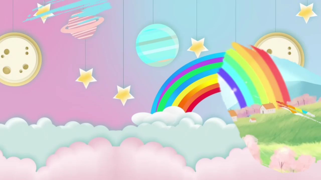 彩虹糖的微笑 儿童歌曲舞蹈演出舞台led大屏幕背景 视频素材