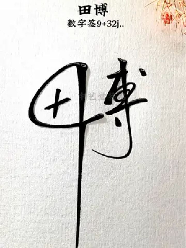 复杂的名字简单写 简洁大方又好看的签名很多人都喜欢,田博,数字签:9