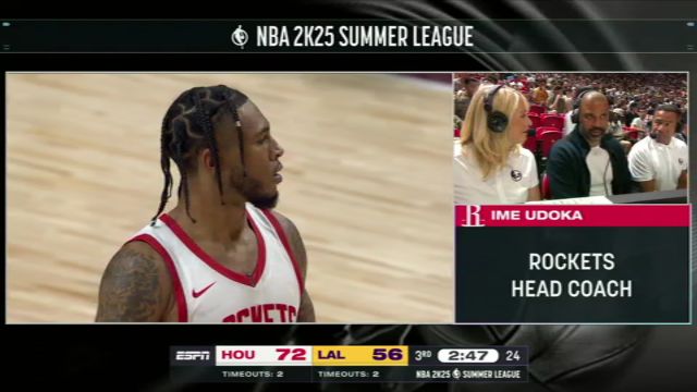 NBA夏季联赛：火箭vs湖人第3节英文原声回放
