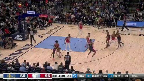 《NBA全场集锦》【回放】NBA常规赛：勇士vs灰熊第3节中文解说回放